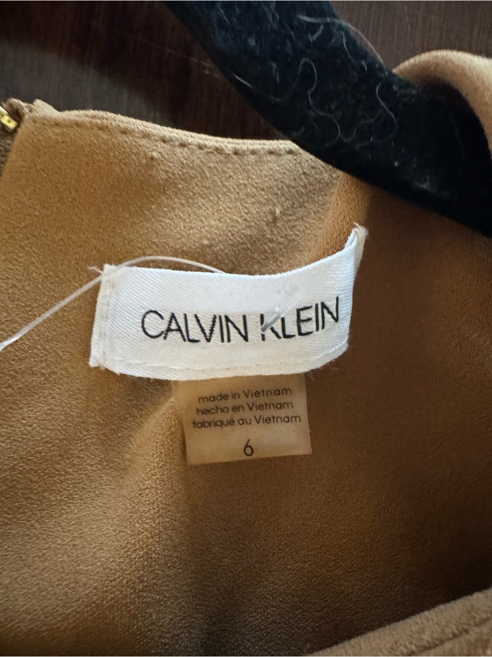 Calvin Klein Camel Brown Tie-Waist Cropped Jumpsuit - Picture 5 of 9